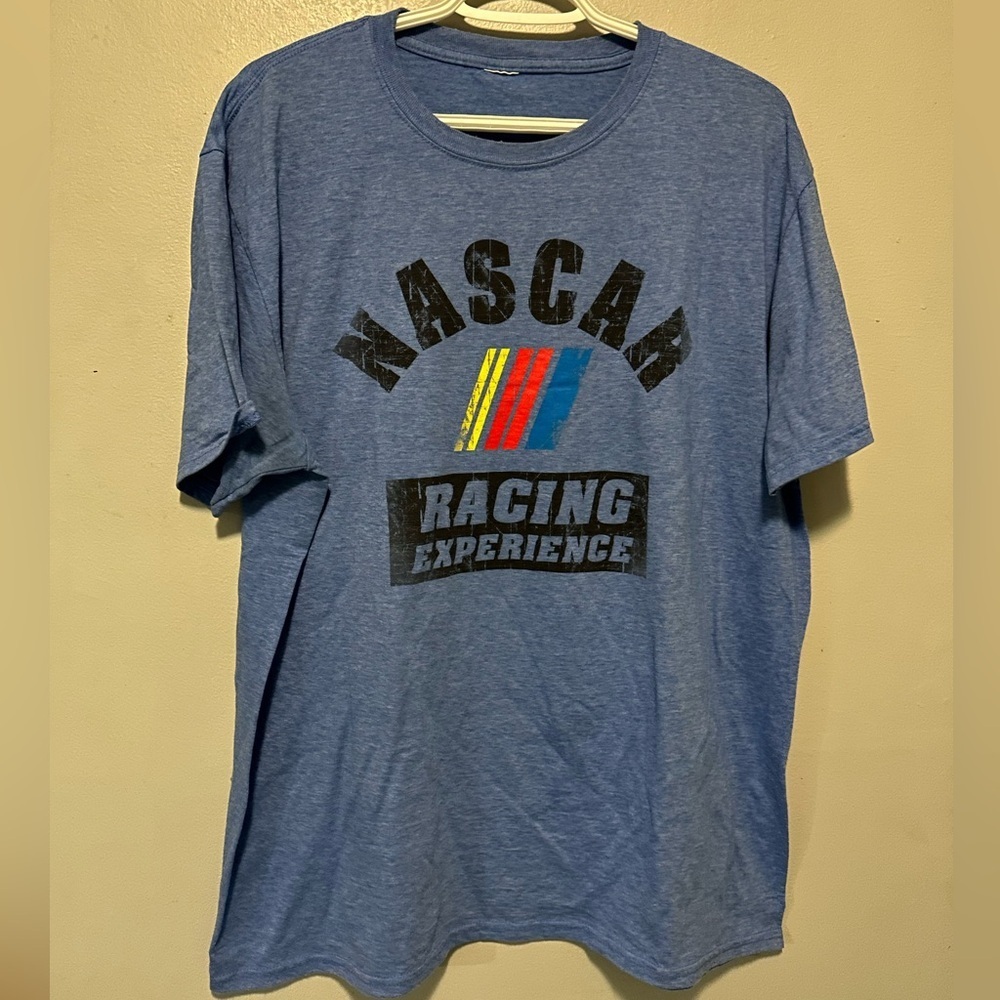 90s graphic NASCAR Men's Blue T-Shirt size XL